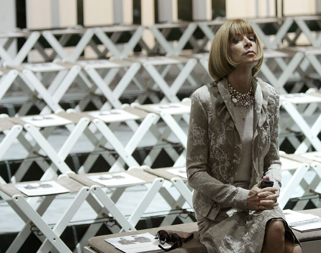 US Vogue editor Anna Wintour attends the Burberry Spring/Summer 2009 women's collection during Milan Fashion Week September 